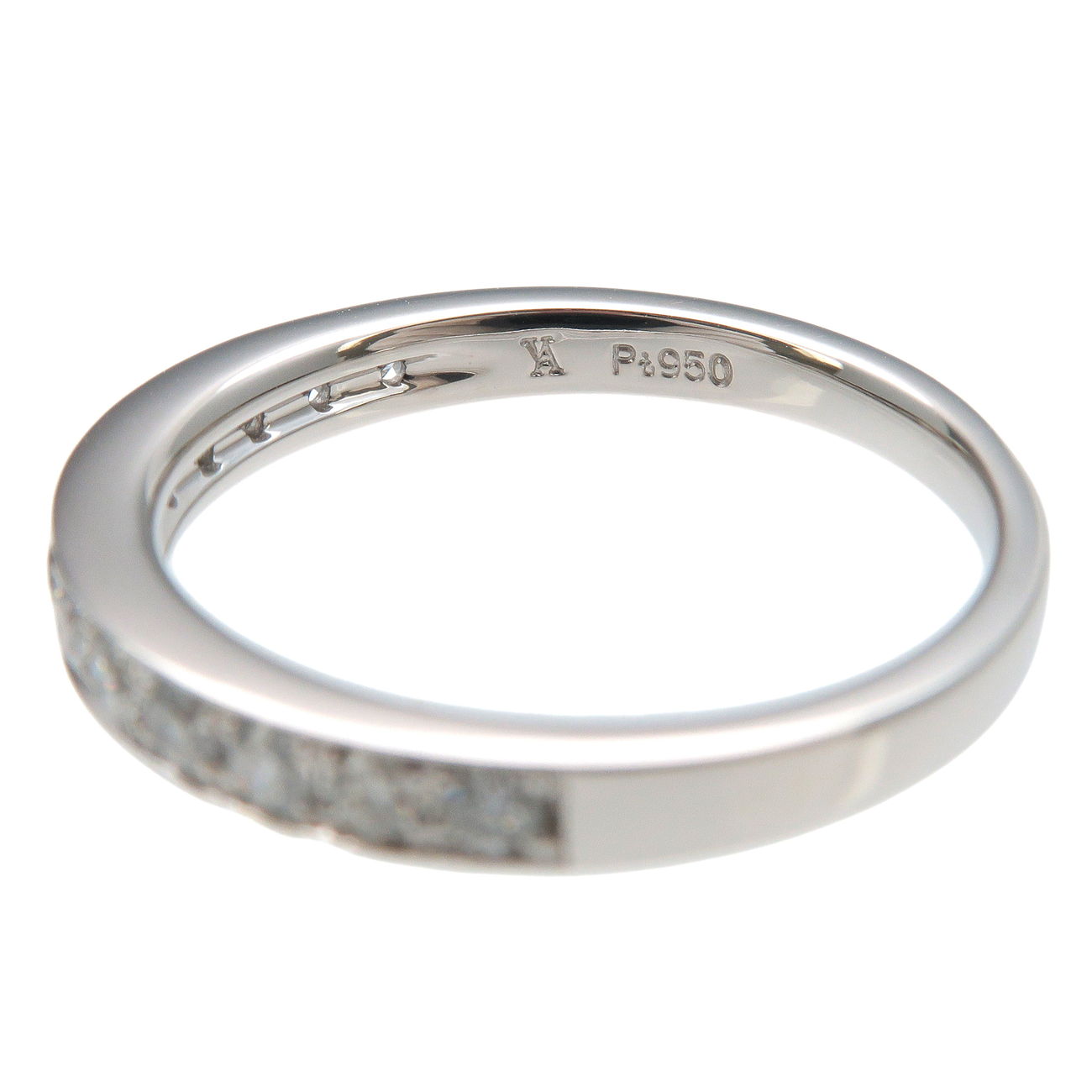 VENDOME AOYAMA Half Eternity Diamond Ring 0.3ct PT950 Platinum US5