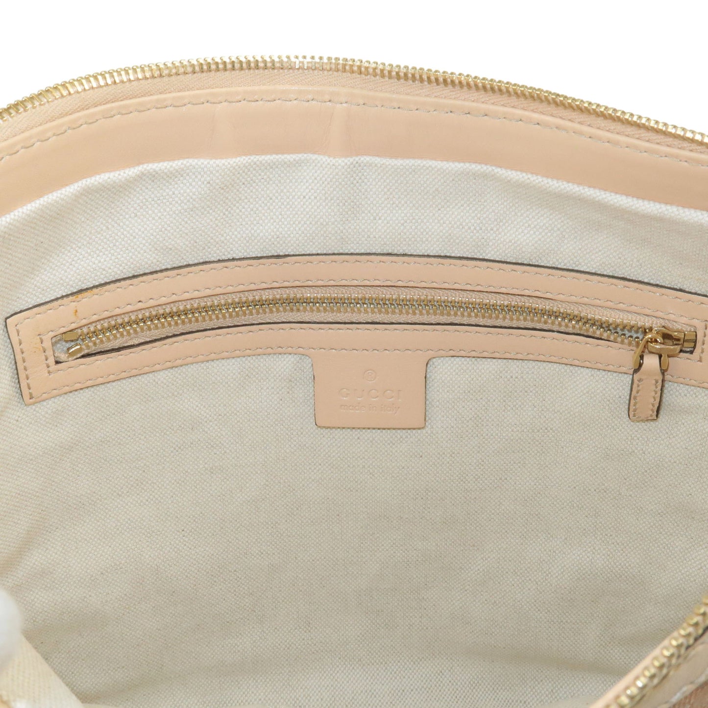 GUCCI Lovely GG Canvas Leather Shoulder Bag Pink Beige 257072