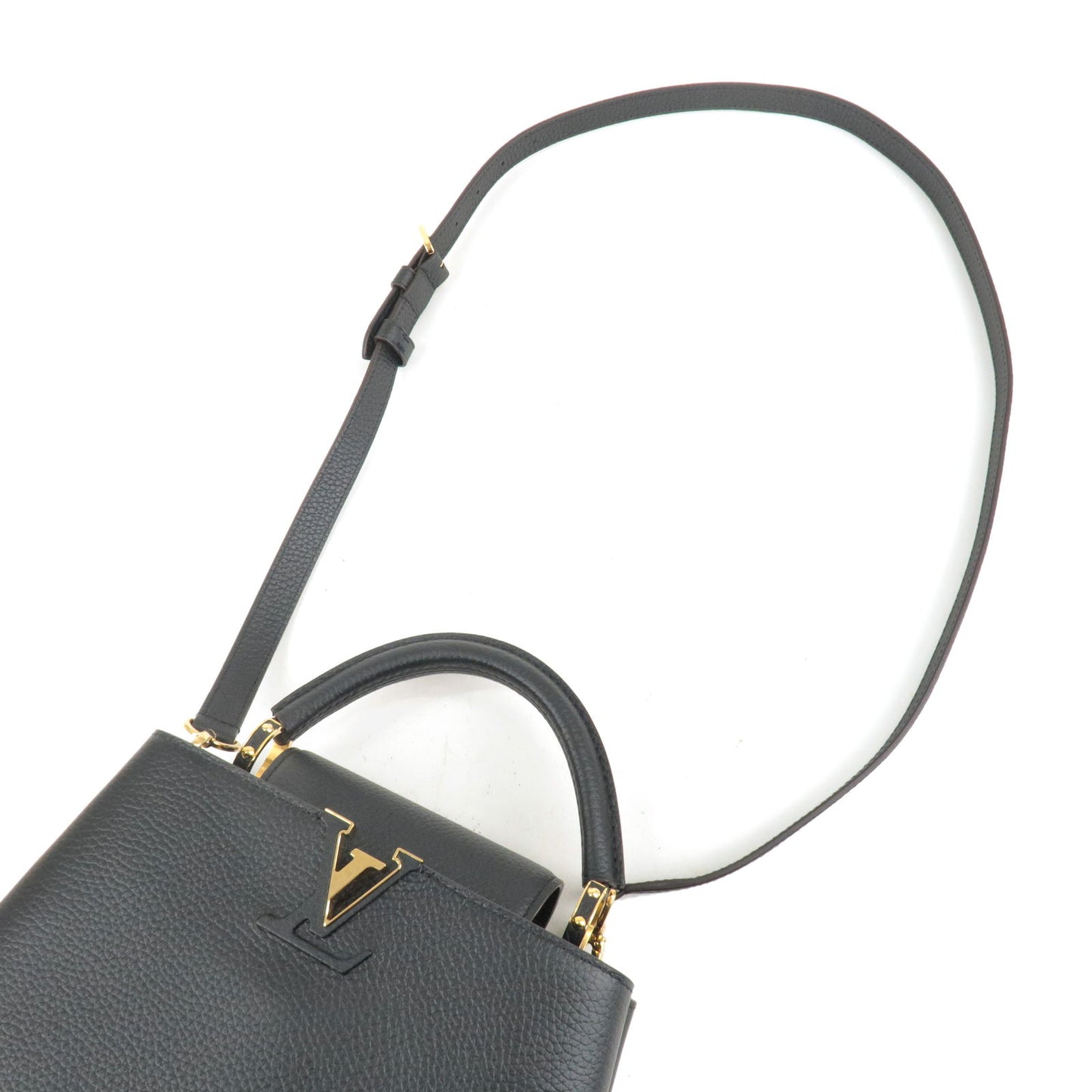Louis Vuitton LOUIS VUITTON Capucines BB Shoulder Bag Handbag Black Taurillon  Leather M94755