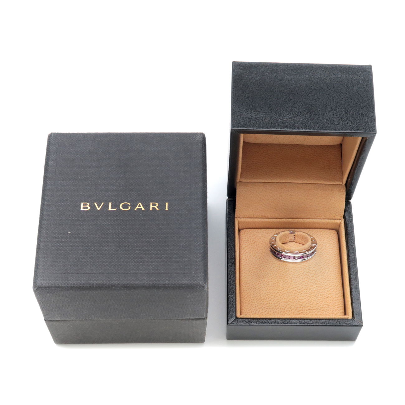 BVLGARI B-ZERO1 Rhodolite Garnet Ring 750WG White Gold #50 US5.5