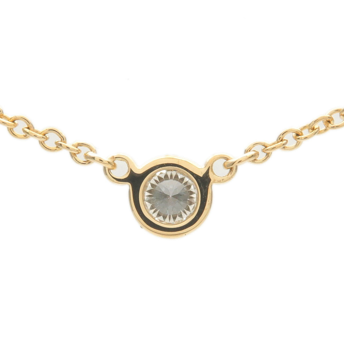 Tiffany&Co. By the Yard 1P Diamond Necklace 0.08ct K18YG