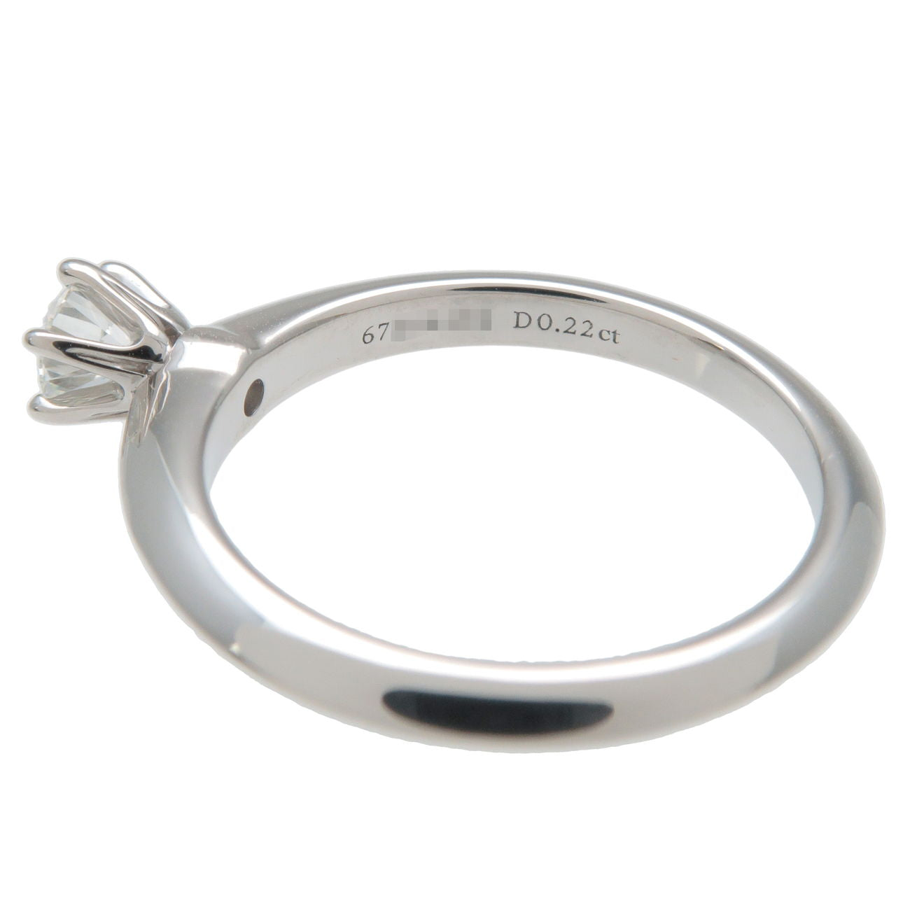 Tiffany&Co. Solitaire 1P Diaond Ring 0.22ct PT950 Platinum US4