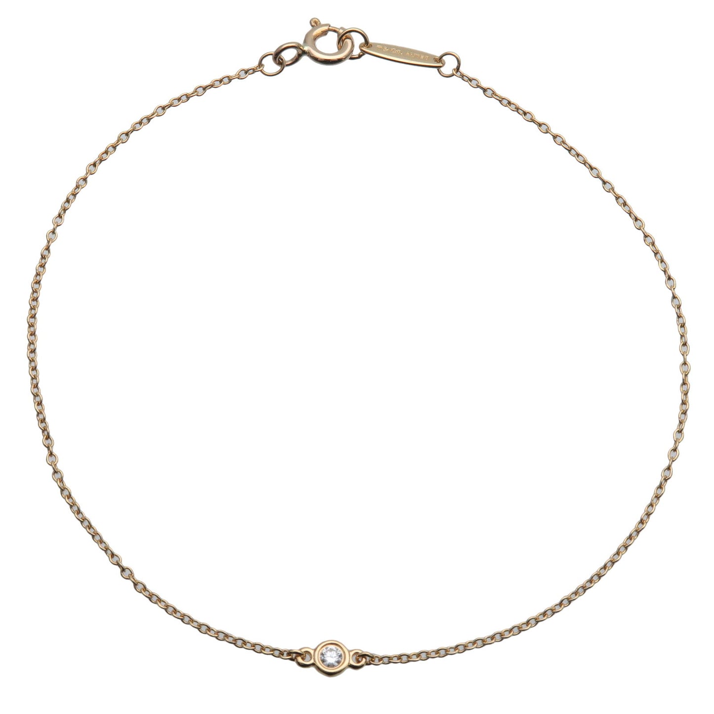 Tiffany&Co. By the Yard 1P Diamond Bracelet 0.05ct K18 Yellow Gold