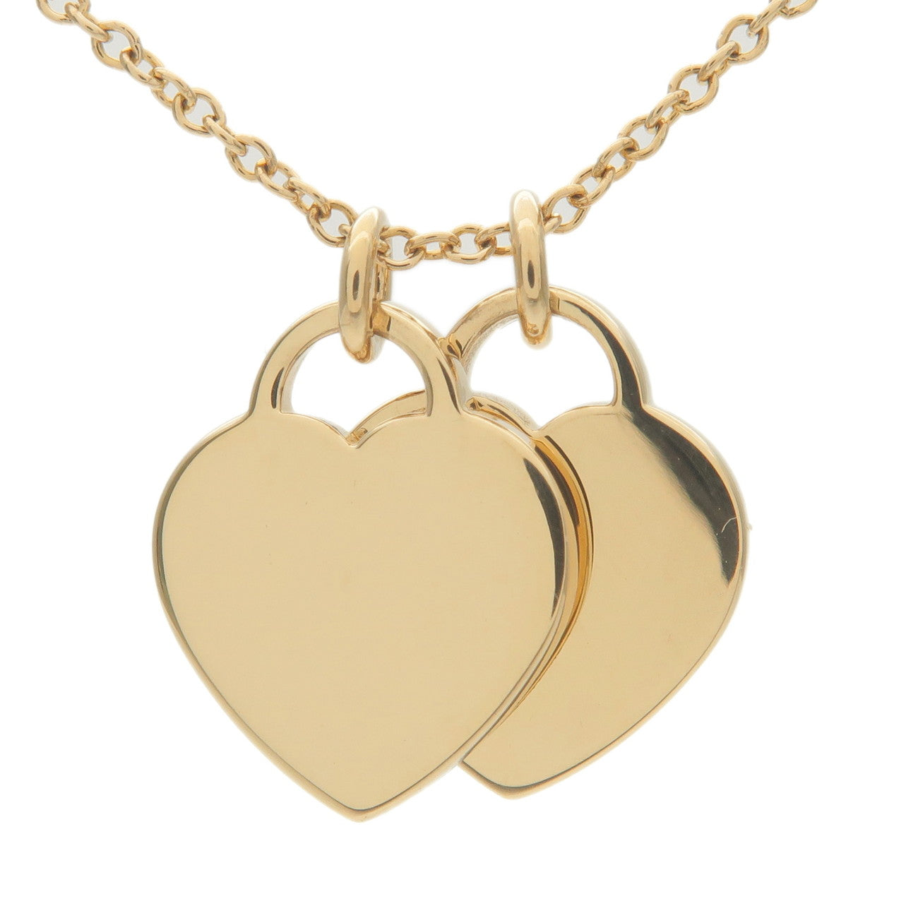 Tiffany&Co. Return to Tiffany Mini Double Heart Necklace K18YG