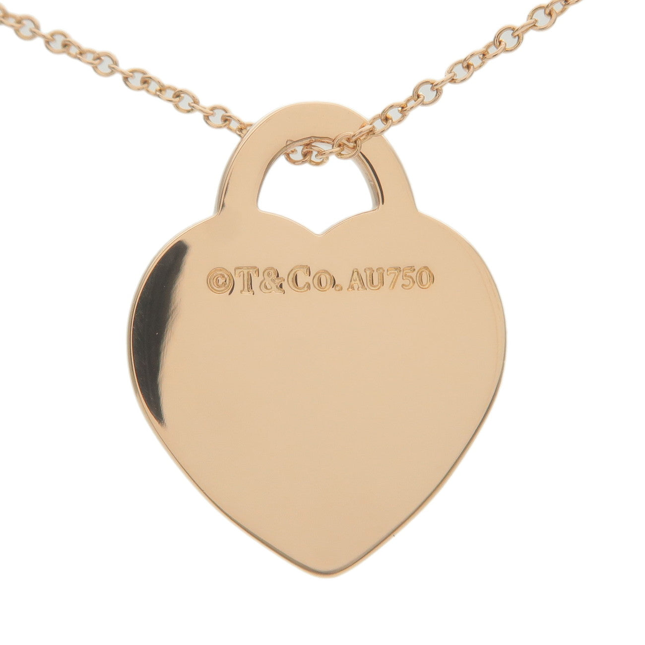 Tiffany&Co. Return to Tiffany Heart Tag Necklace K18PG Rose Gold