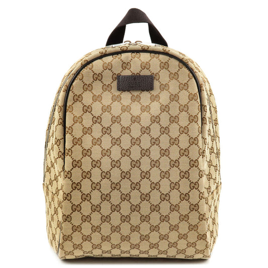 GUCCI-GG-Canvas-Leather-Ruck-Sack-Back-Pack-Beige-Brown-449906