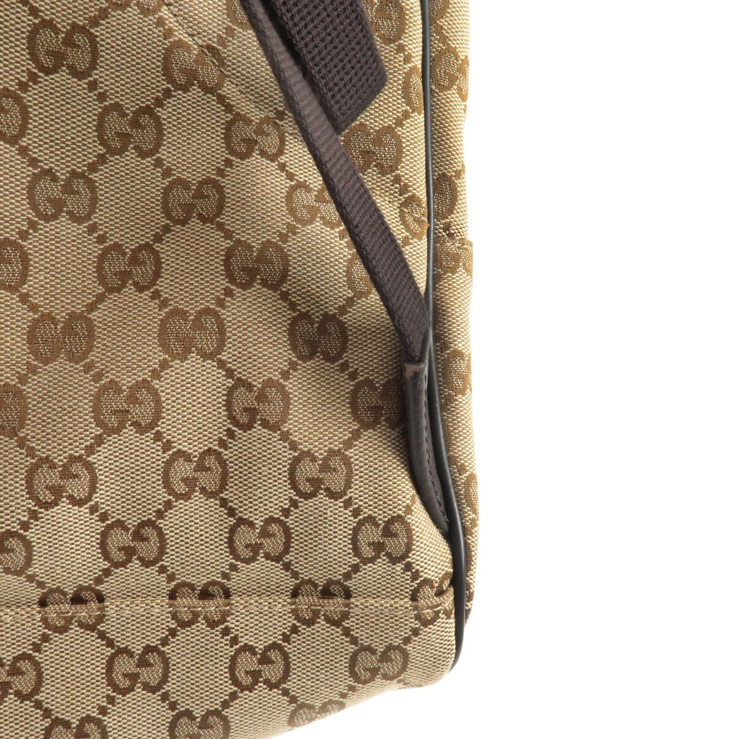 GUCCI GG Canvas Leather Ruck Sack Back Pack Beige Brown 449906