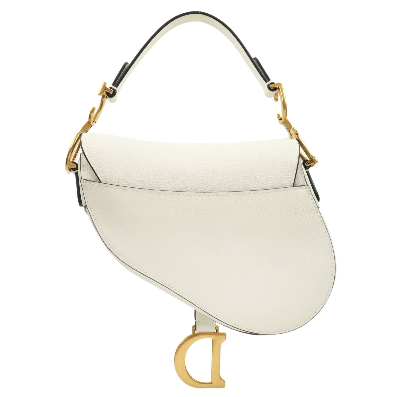 Dior Saddle bag with strap white leather