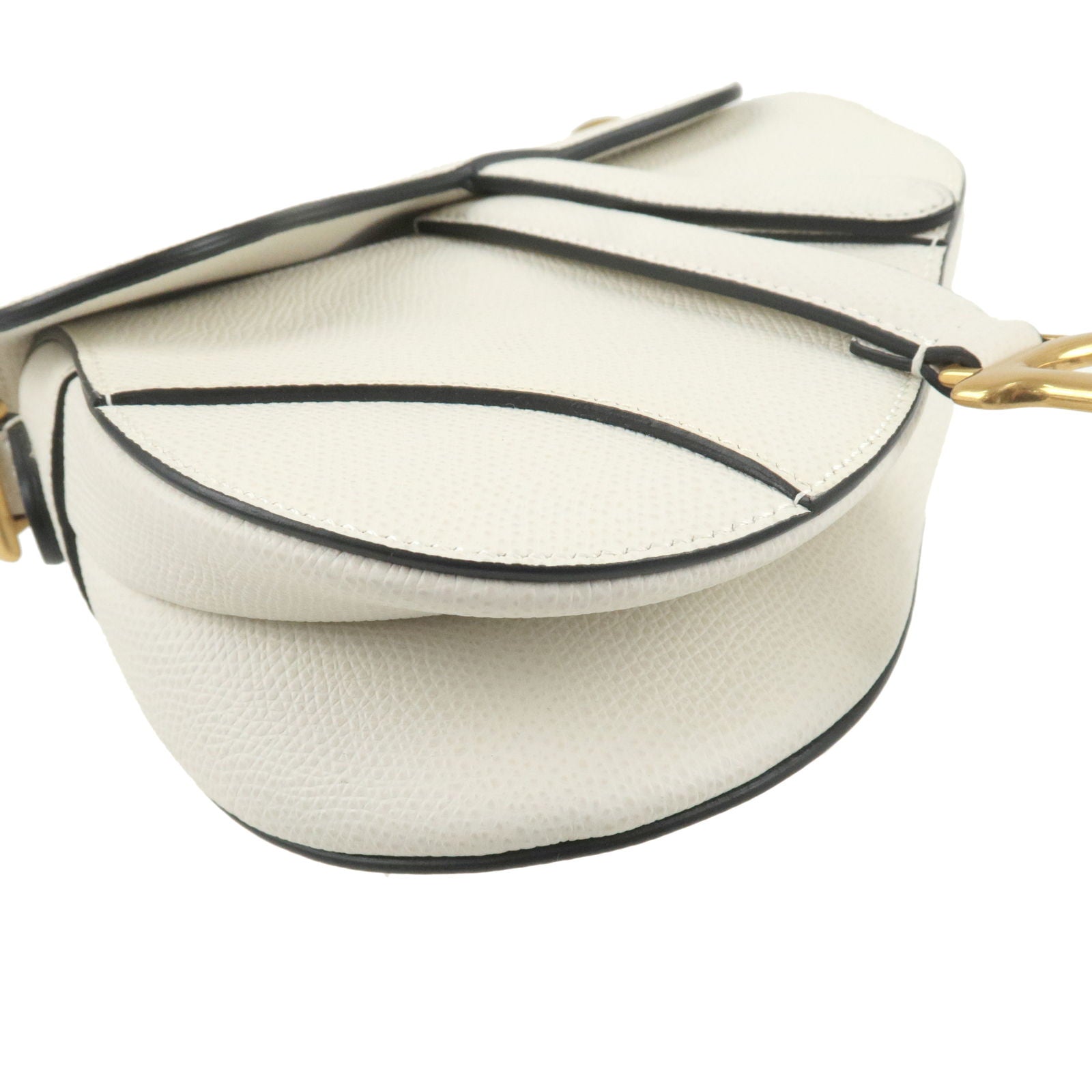 Christian Dior White Shoulder Saddle Bag