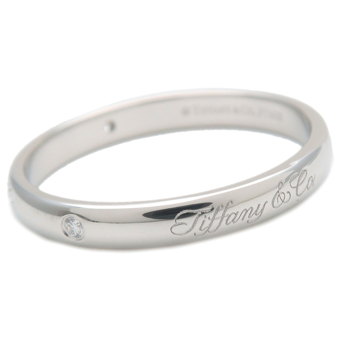 Tiffany&Co. Notes Lucida 3P Diamond Ring PT950 Platinum US10 EU62