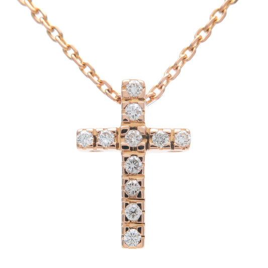 Cross-Mini-Charm-Diamond-Necklace-K18PG-750PG-Rose-Gold