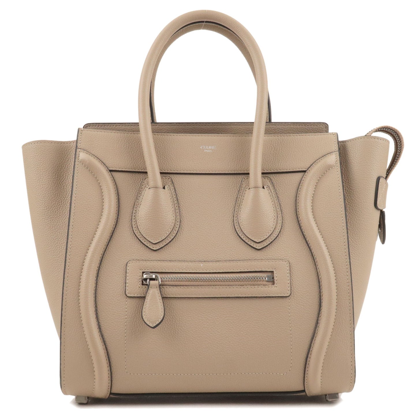 CELINE-Luggage-Micro-Shopper-Leather-Hand-Bag-Beige-167793