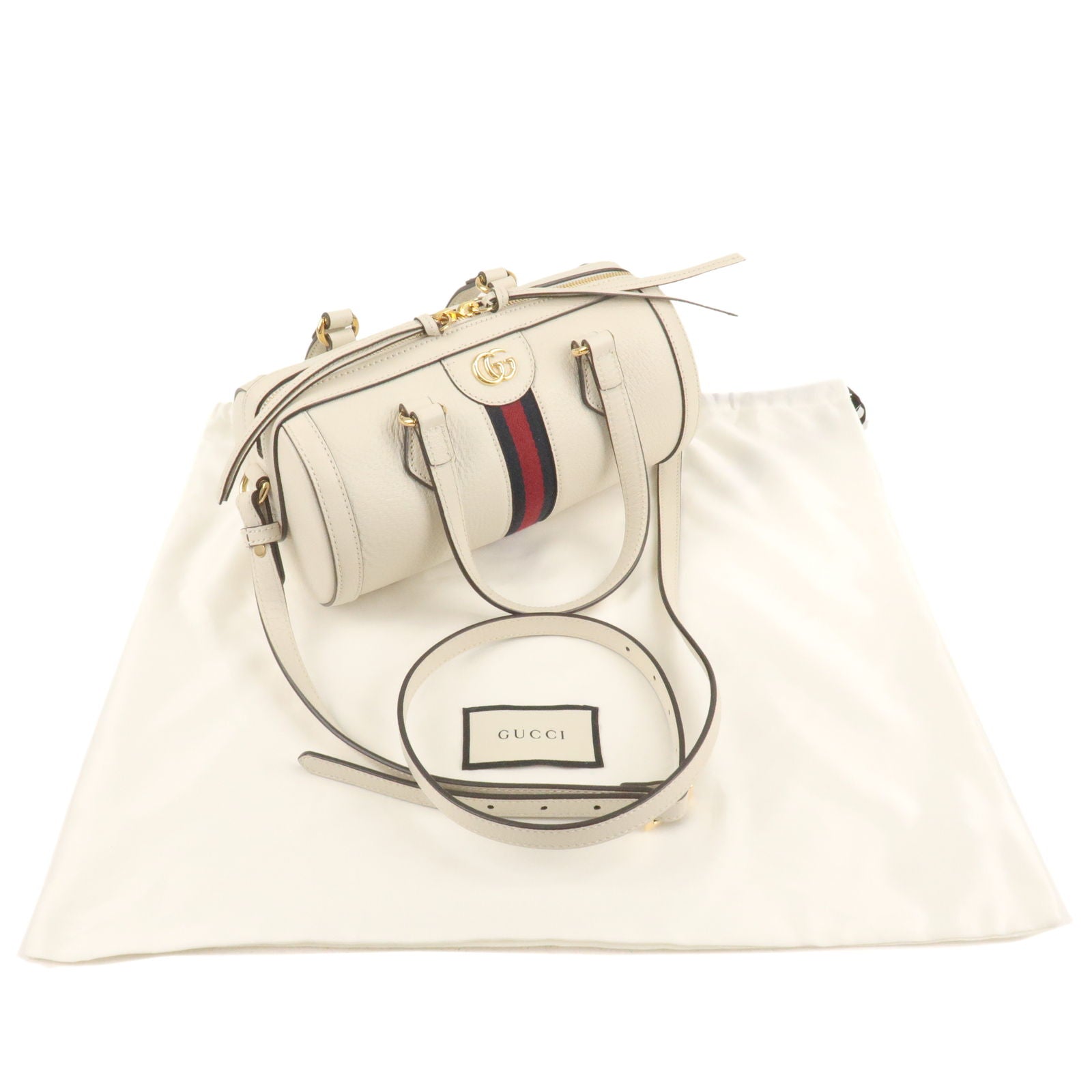 GUCCI-Ophidia-Leather-2Way-Bag-Mini-Boston-Bag-Ivory-602577