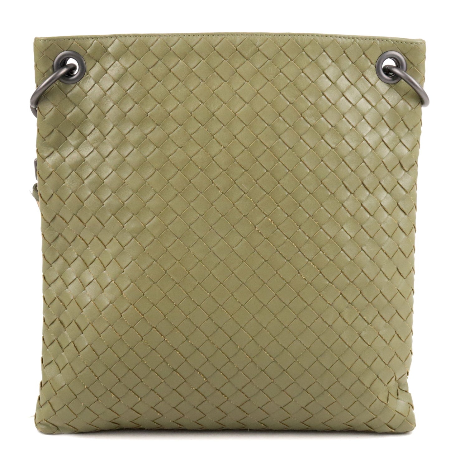 BOTTEGA VENETA Intrecciato Leather Shoulder Bag Khaki 172736
