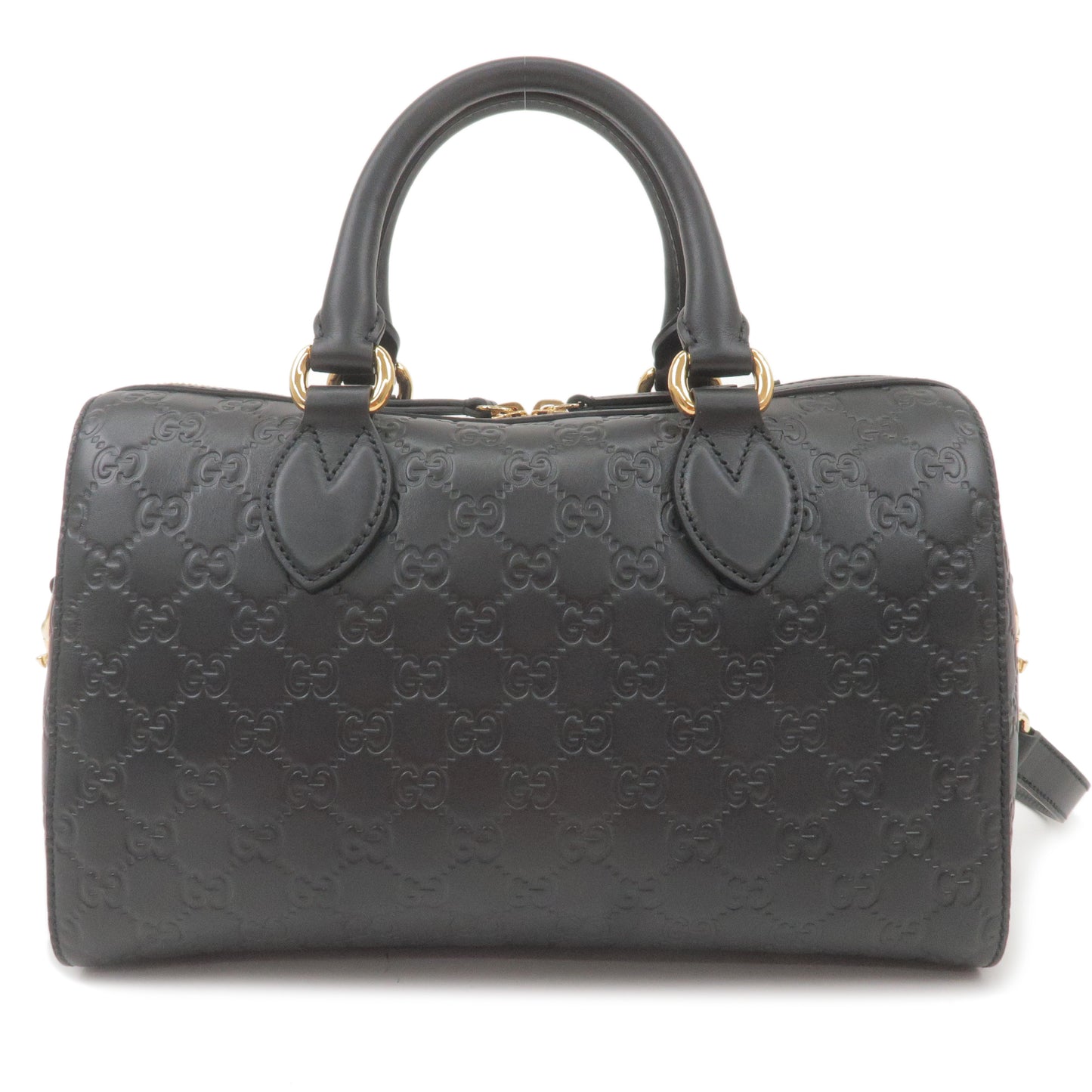 GUCCI Guccissima Leather 2way Mini Boston Bag Shoulder Bag Black