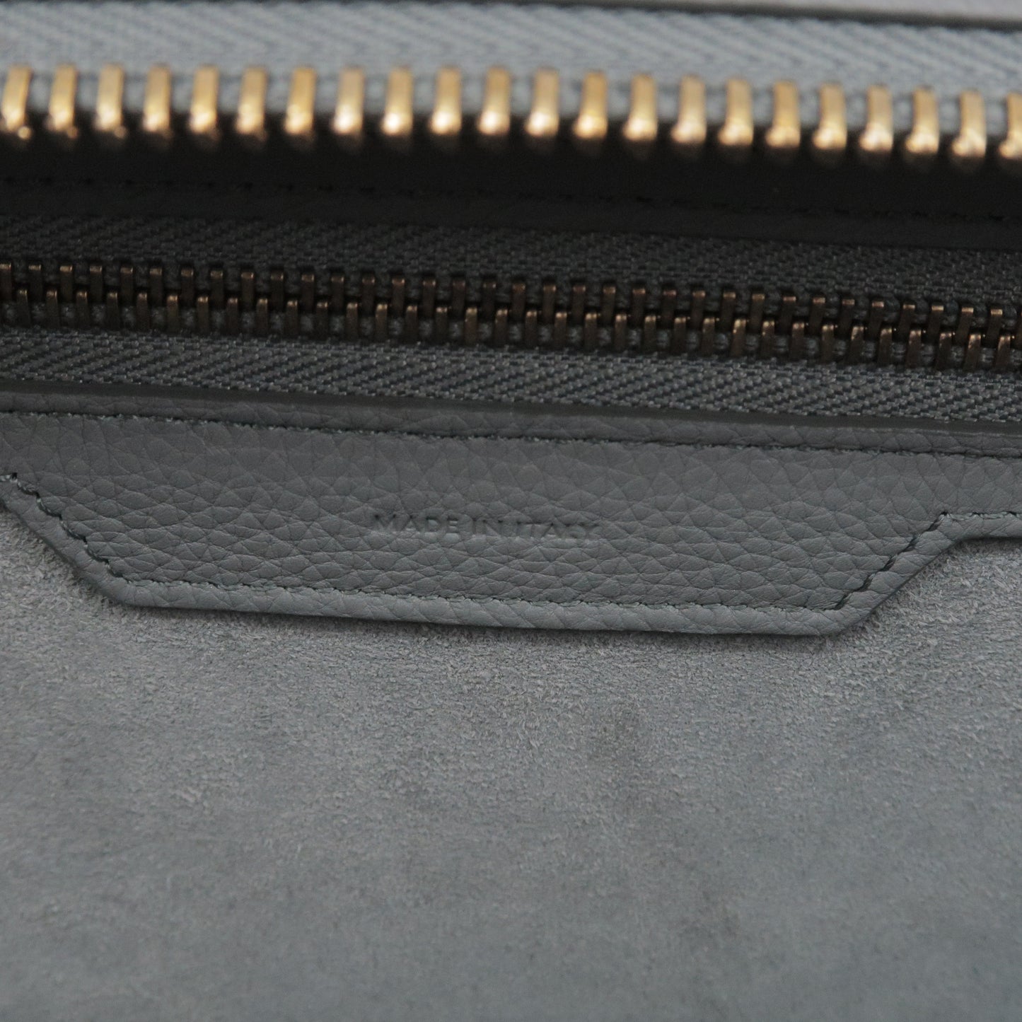 CELINE Luggage Micro Shopper Leather Hand Bag Coal 1897393