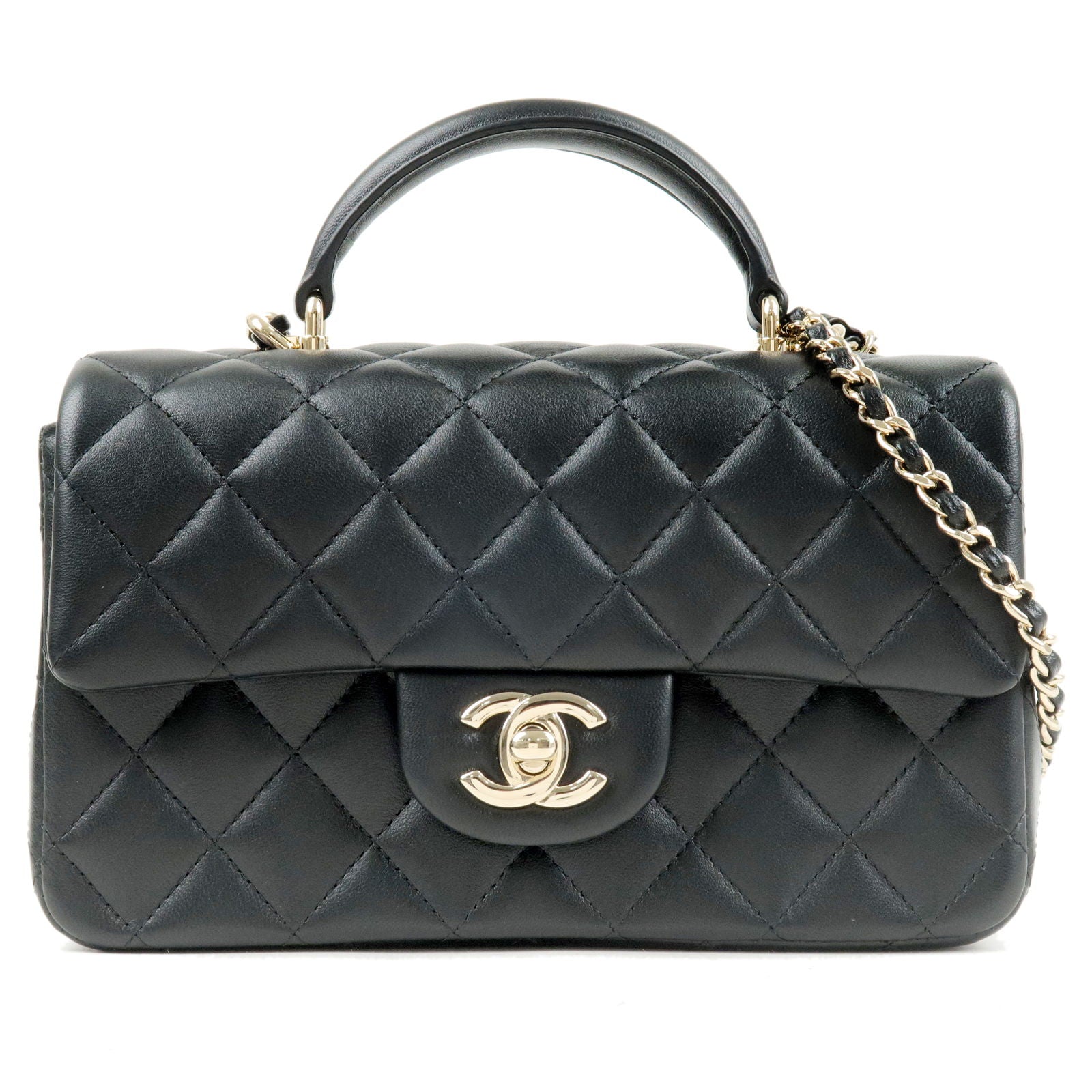 Chanel Silver Chevron Pearl Lambskin Rectangular Mini Flap Bag SHW –  Boutique Patina