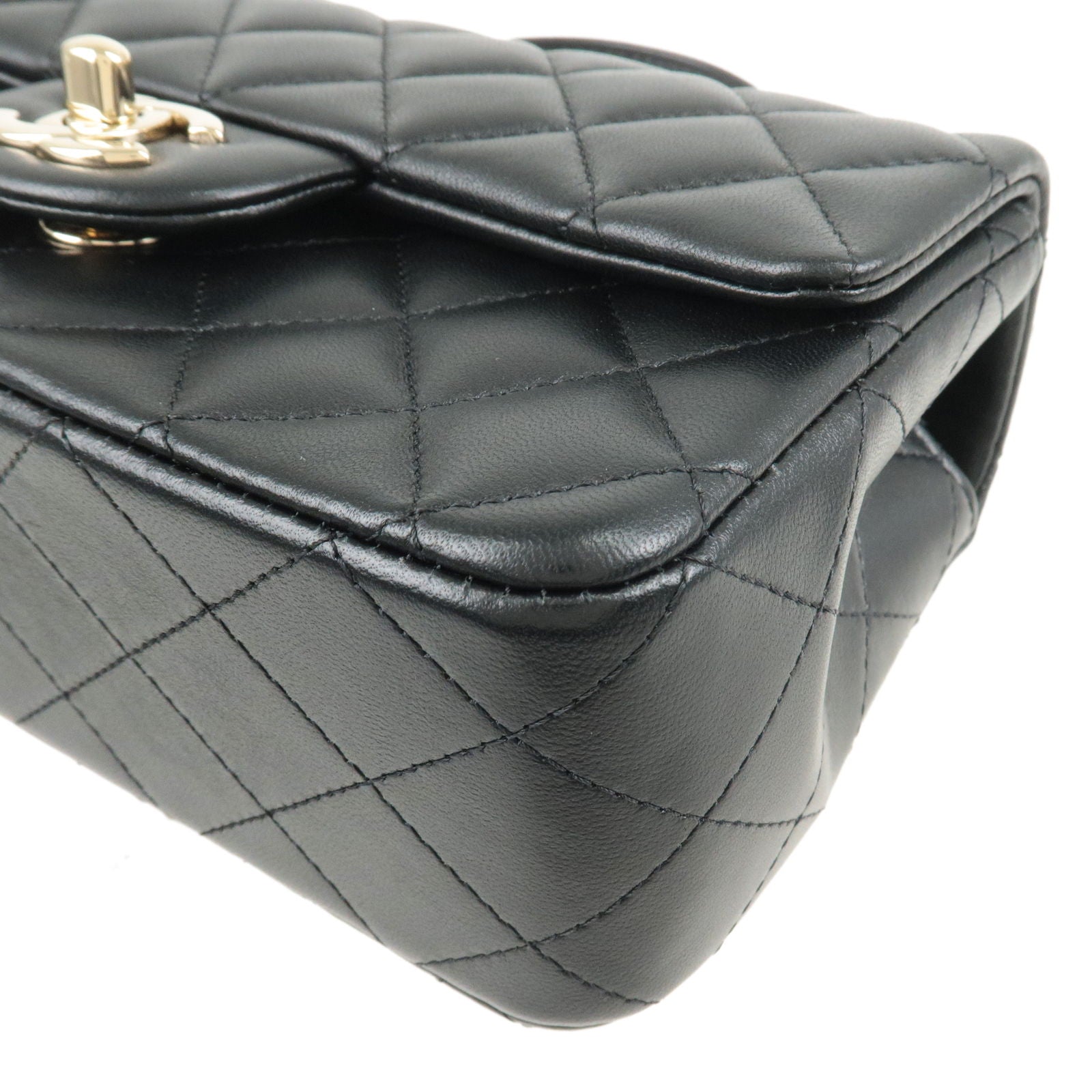 Chanel Mini Rectangular Flap Bag with Top Handle Dark Grey