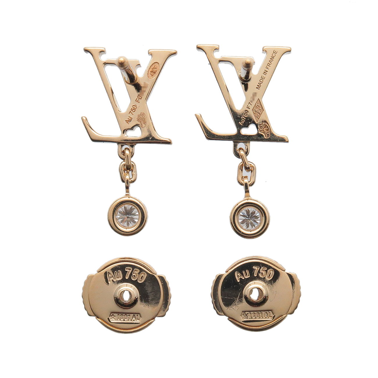 LOUIS VUITTON Puce Idylle Blossom LV Diamond Earrings K18WG Very