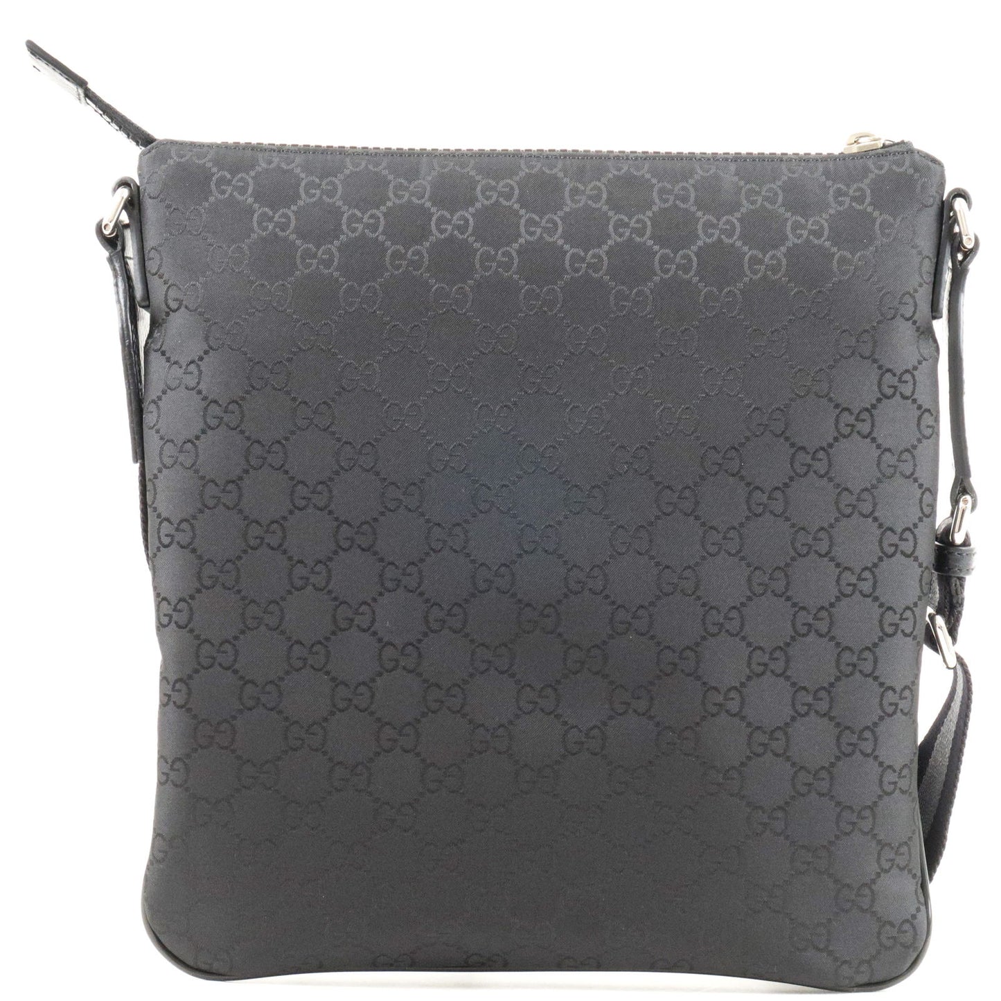 GUCCI Sherry GG Nylon Leather Cross Body Bag Black 449184