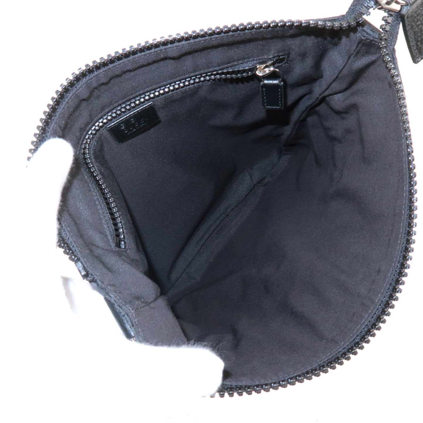 GUCCI Sherry GG Nylon Leather Cross Body Bag Black 449184