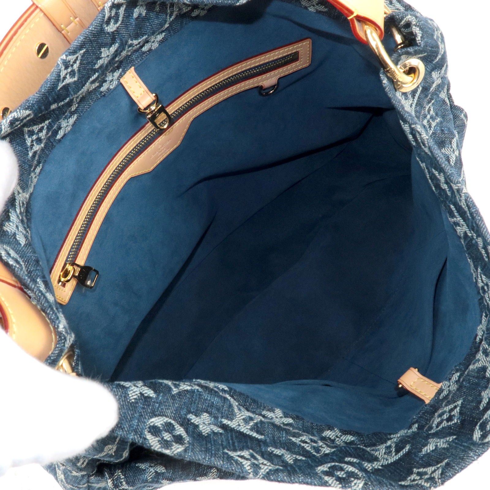 Louis Vuitton Monogram Denim Daily GM Shoulder Bag M4… - Gem