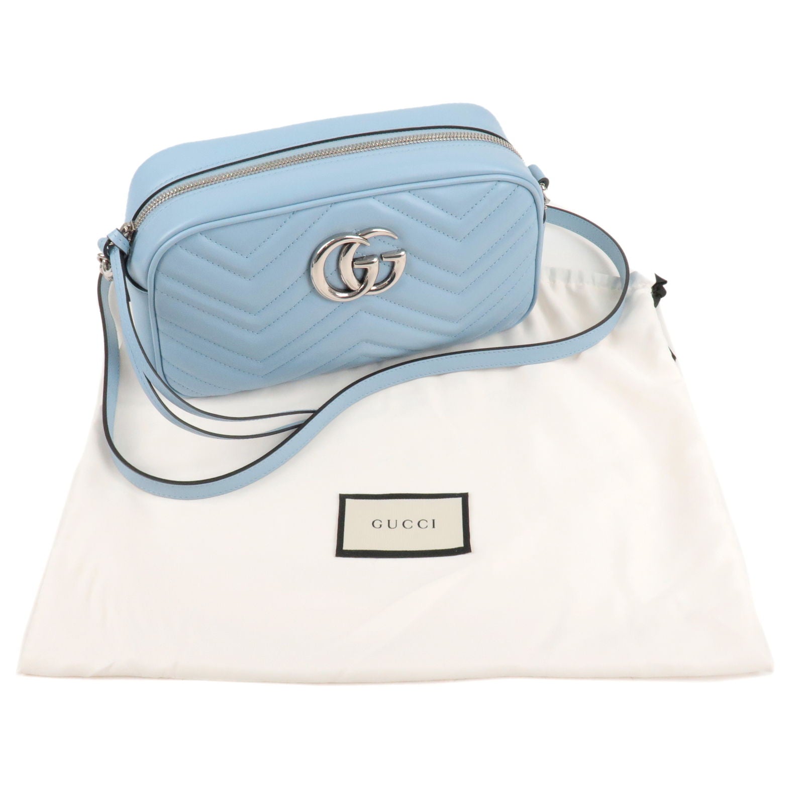 Gucci Vintage Micro GG Cosmetic Bag - Blue Cosmetic Bags