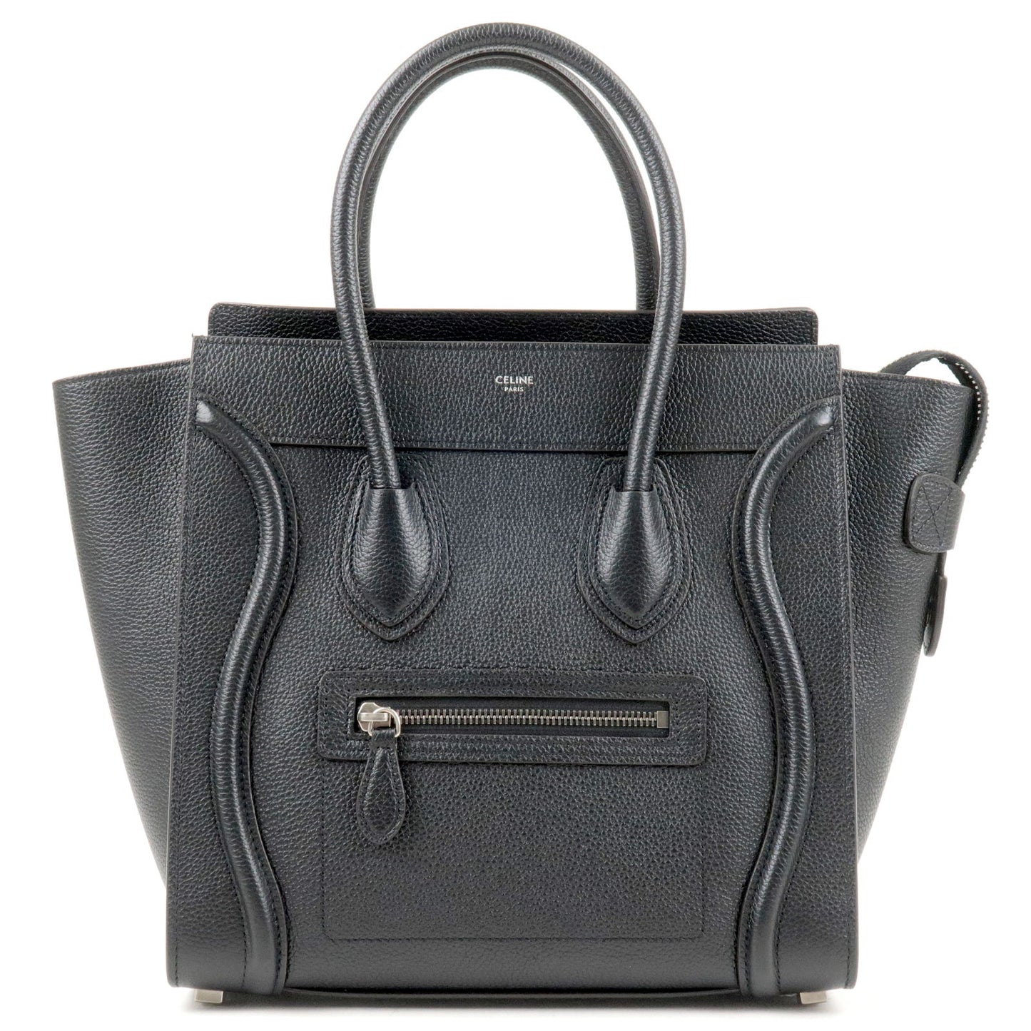 CELINE-Luggage-Micro-Shopper-Leather-Hand-Bag-Black-189793