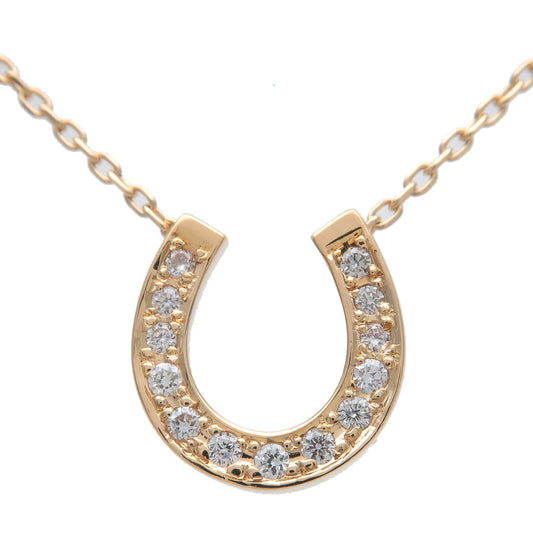 VENDOME-AOYAMA-Horseshoe-Charm-Diamond-Necklace-K18YG-Yellow-Gold