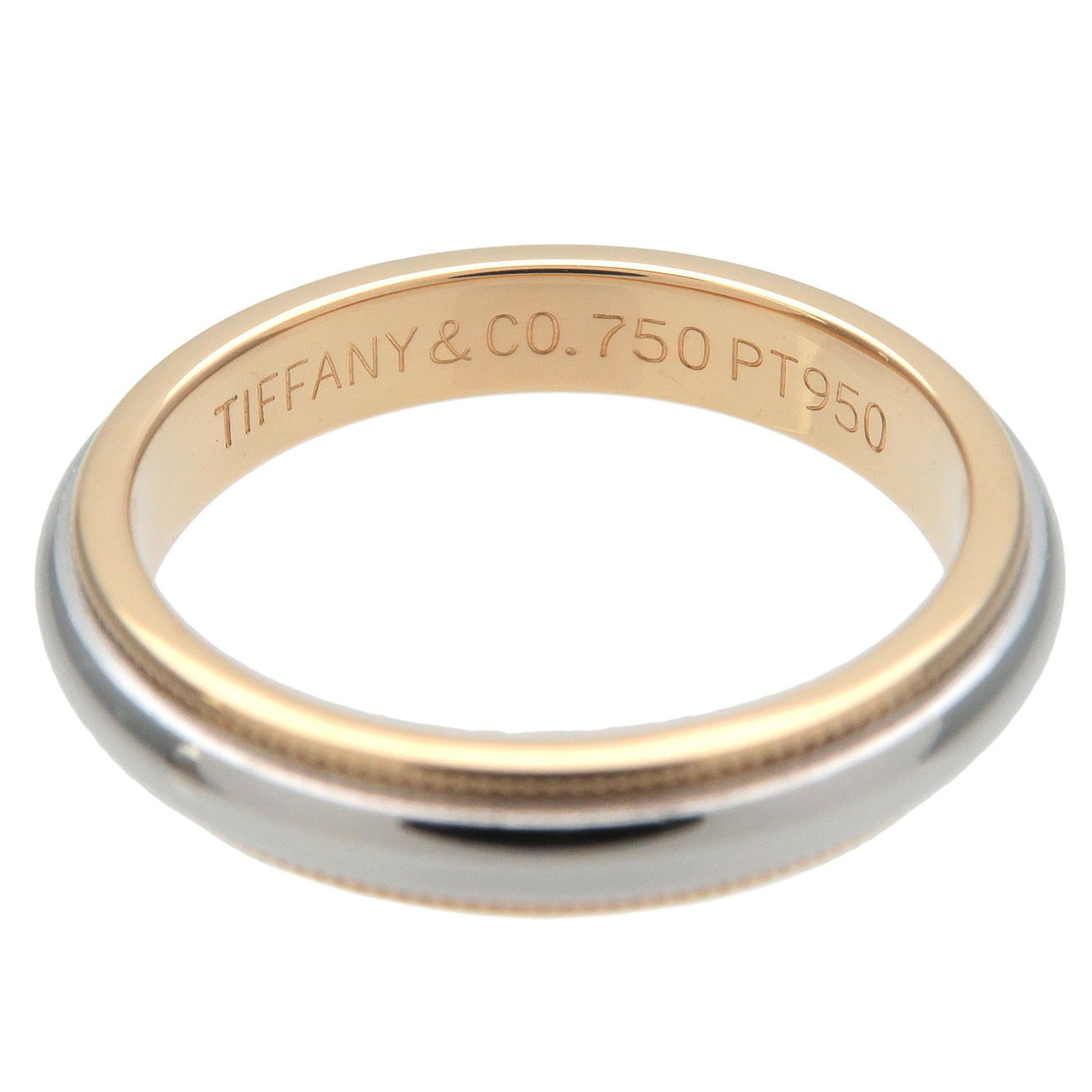 Tiffany&Co. Milgrein Band Ring K18YG PT950 US5.5-6 EU51 HK12