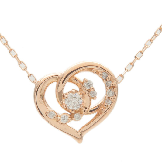 4-℃-Heart-Diamond-Necklace-K18PG-750PG-Rose-Gold