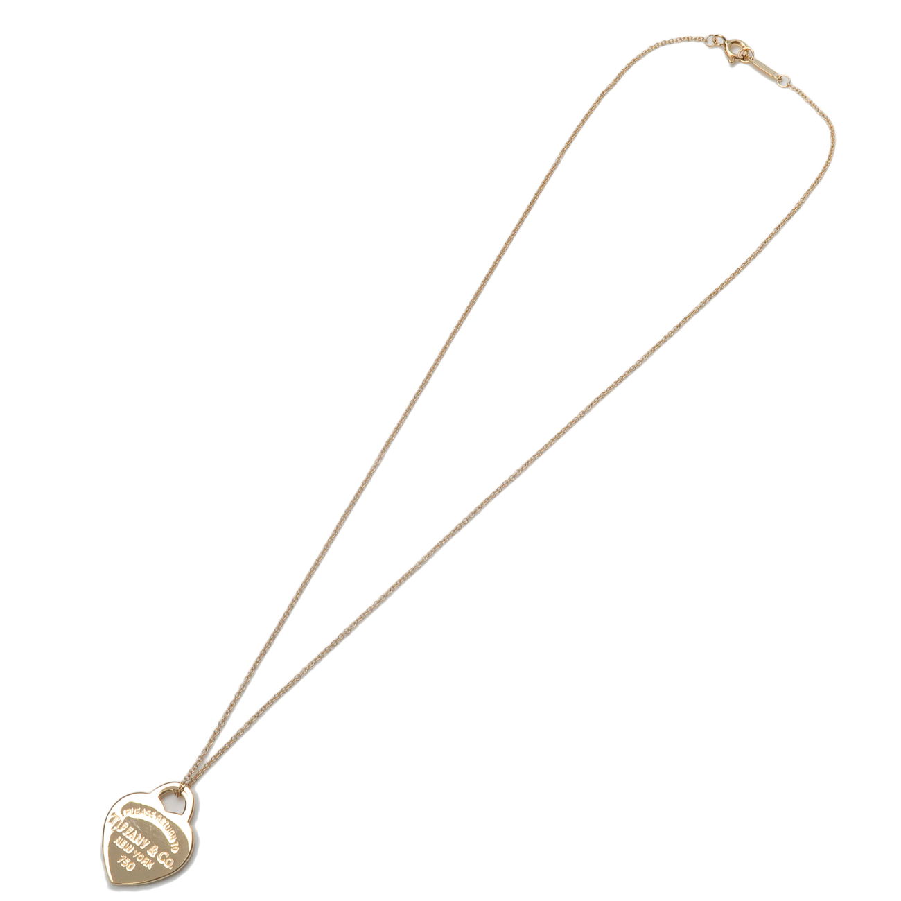 Tiffany&Co. Return to Tiffany Heart Tag Necklace K18 Yellow Gold