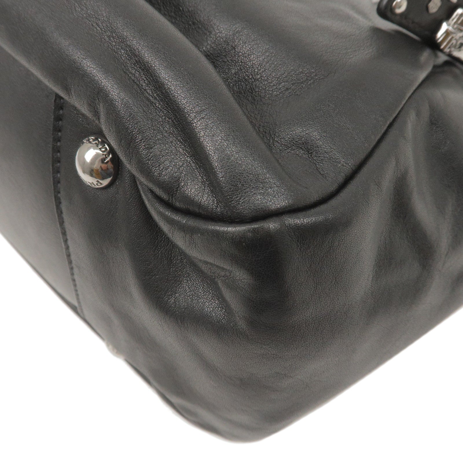 PRADACalfLeatherShoulderBagHandBagBlack dctep_vintage luxury