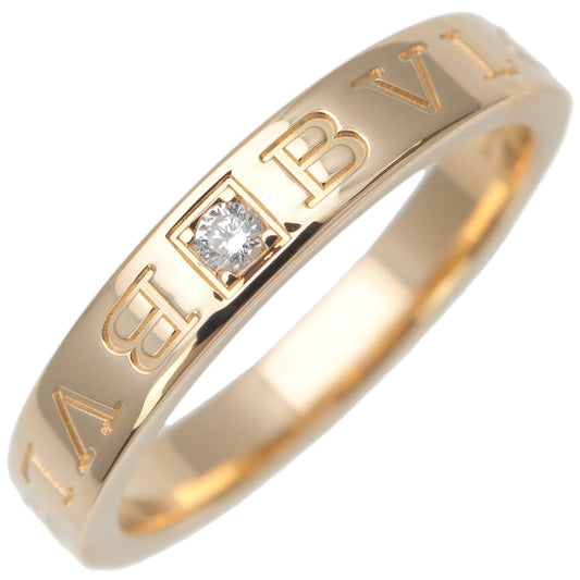 BVLGARI-Double-Logo-Ring-1P-Diamond-K18YG-Yellow-Gold-US10-EU62
