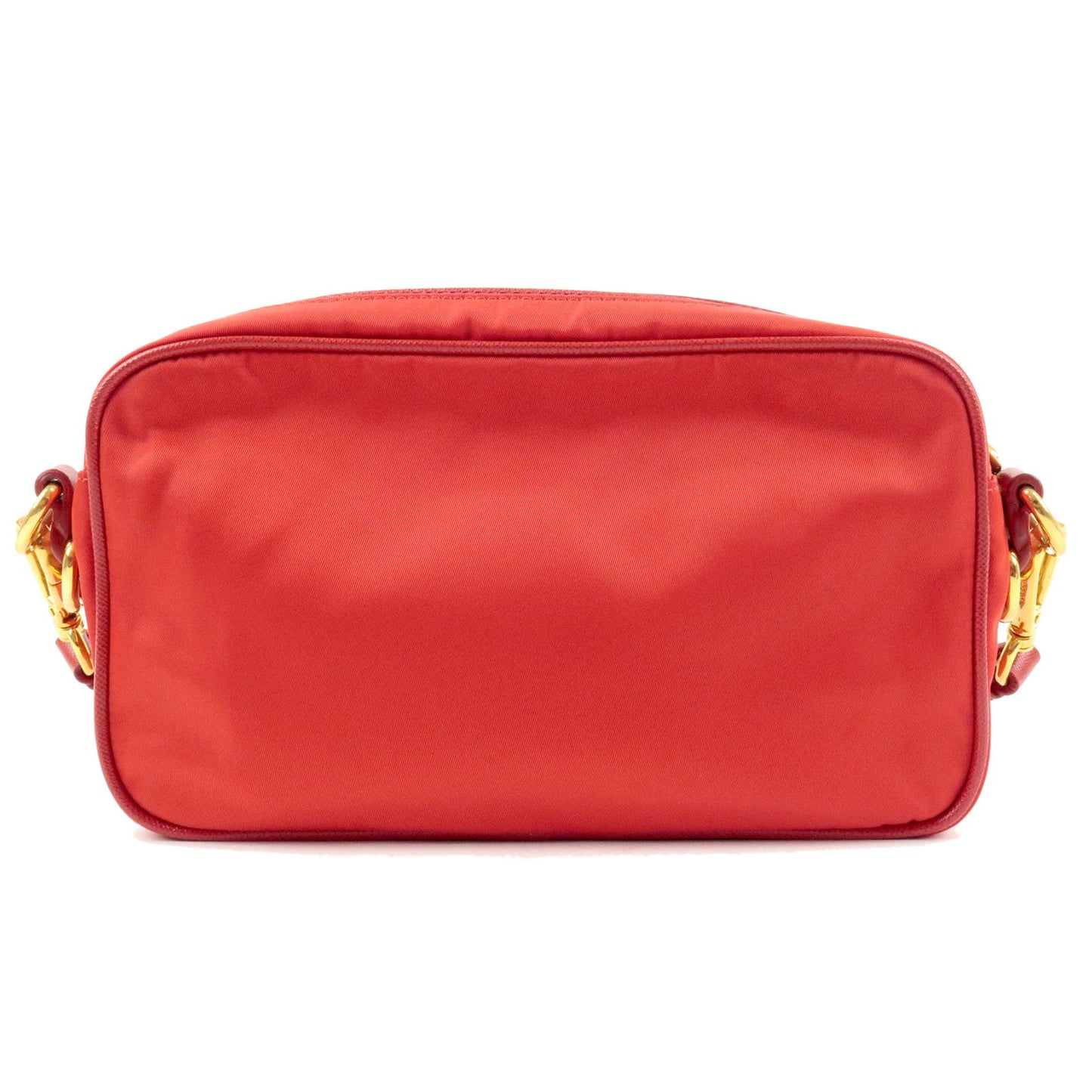 PRADA Logo Nylon Leather Shoulder Bag Crossbody Bag Red BT0773