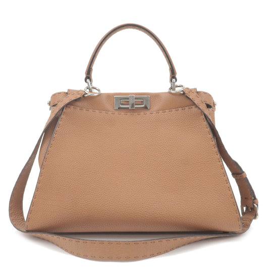 FENDI-Selleria-Peekaboo-Regular-Leather-2Way-Shoulder-Bag-8BN290