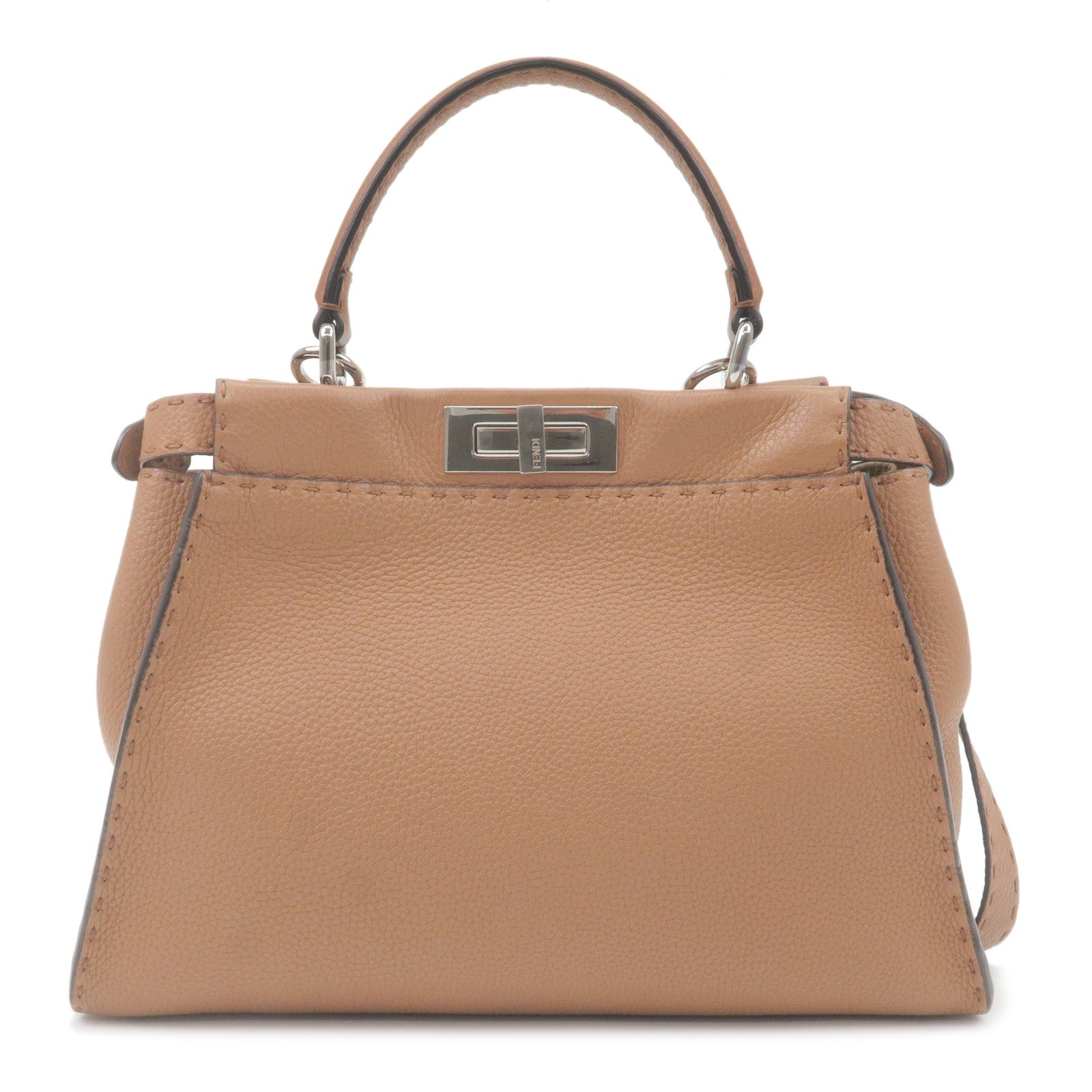 FENDI Selleria Peekaboo Regular Leather 2Way Shoulder Bag 8BN290