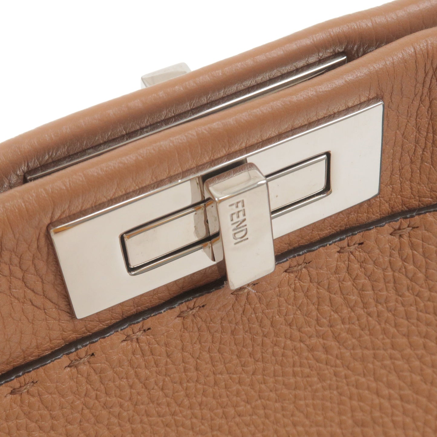FENDI Selleria Peekaboo Regular Leather 2Way Shoulder Bag 8BN290
