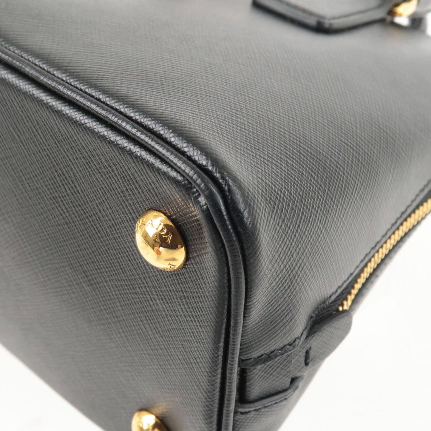 Saffiano Bowler Bag with Strap Black (Nero)