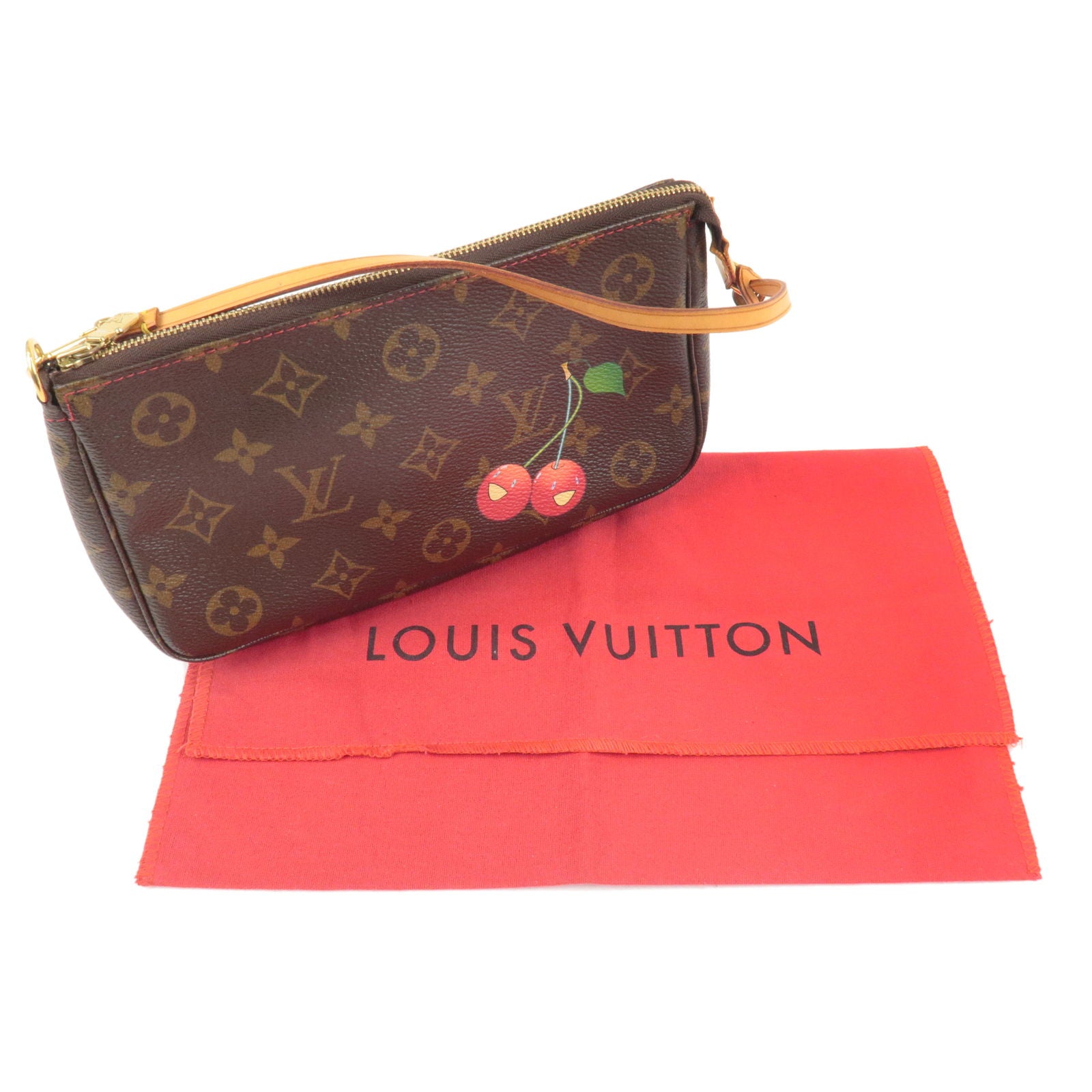 Louis Vuitton Monogram Cherry Blossom Pochette Accessoire Handbag M92008  White Red PVC Leather Ladies LOUIS VUITTON