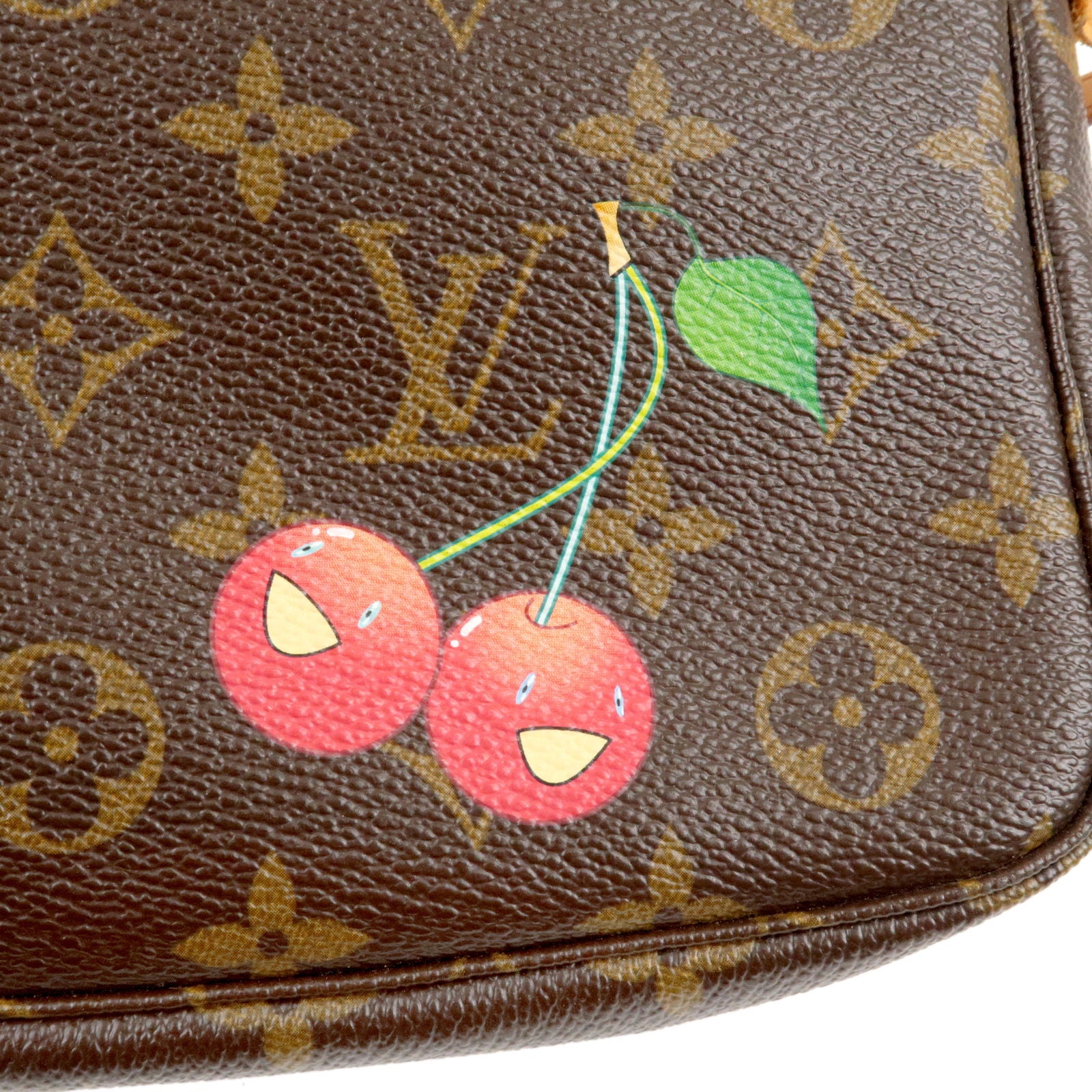 LOUIS VUITTON Monogram Cherry Blossom Pochette Accessoires Ciel M92008  ｗ/Box LV