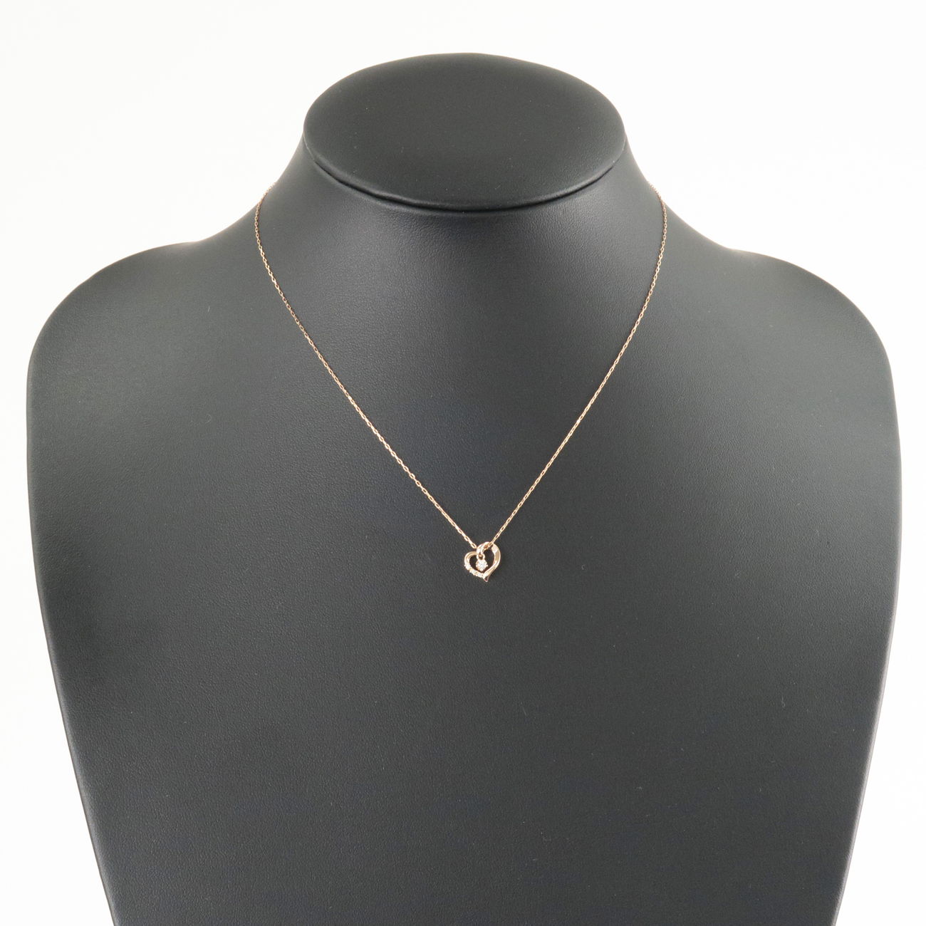 4℃-Heart-Charm-4P-Diamond-Necklace-K18PG-750PG-Rose-Gold – dct