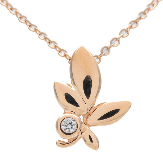 Tiffany&Co.-Olive-leaf-1P-Diamond-Necklace-K18PG-750PG-Rose-Gold