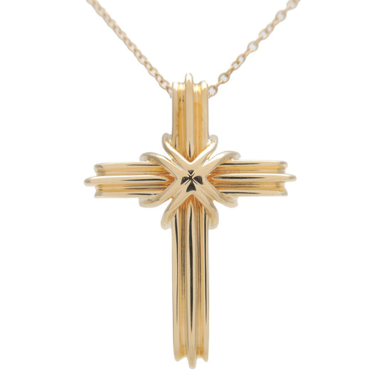 Tiffany&Co.-Signature-Cross-Necklace-K18YG-750YG-Yellow-Gold