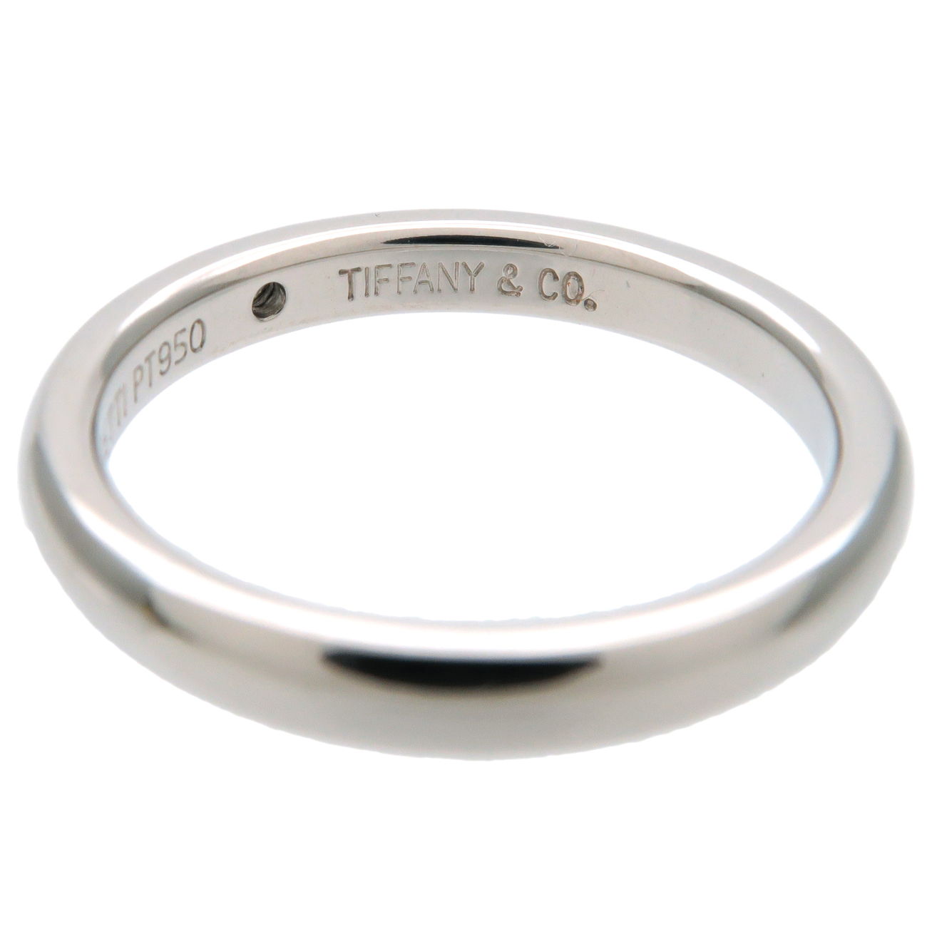 Tiffany&Co. Stacking Band Ring 1P Diamond PT950 Platinum US5.5