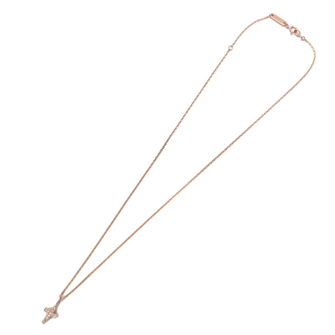 SJX-Cross-Diamond-Necklace-0.07ct-K18PG-750PG-Rose-Gold – dct