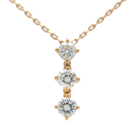VENDOME-AOYAMA-3P-Diamond-Necklace-0.35ct-K18YG-Yellow-Gold