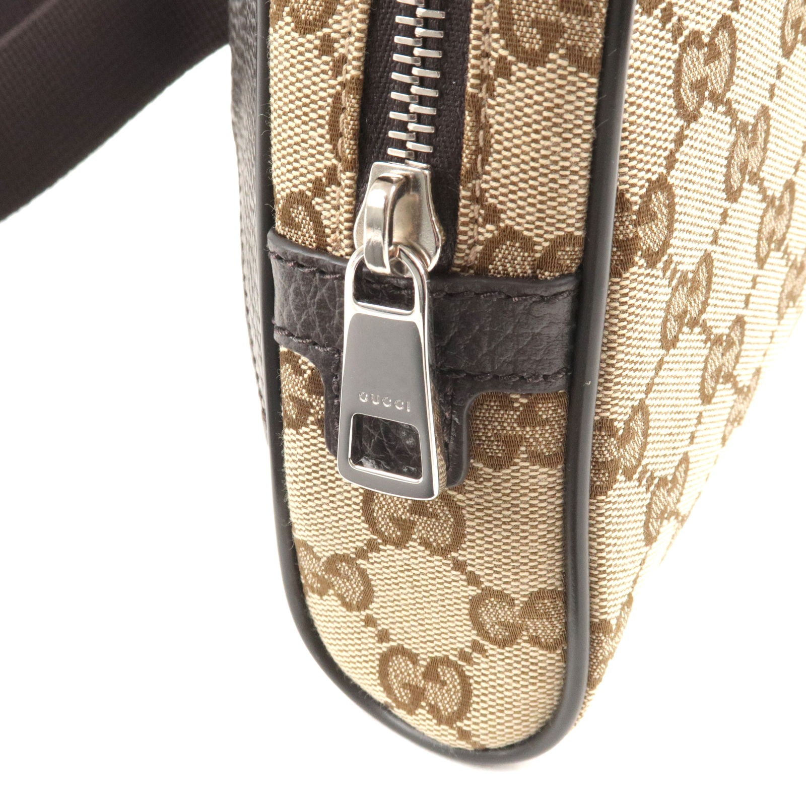 GUCCI-GG-Canvas-Leather-Waist-Bag-Beige-Brown-449174 – dct