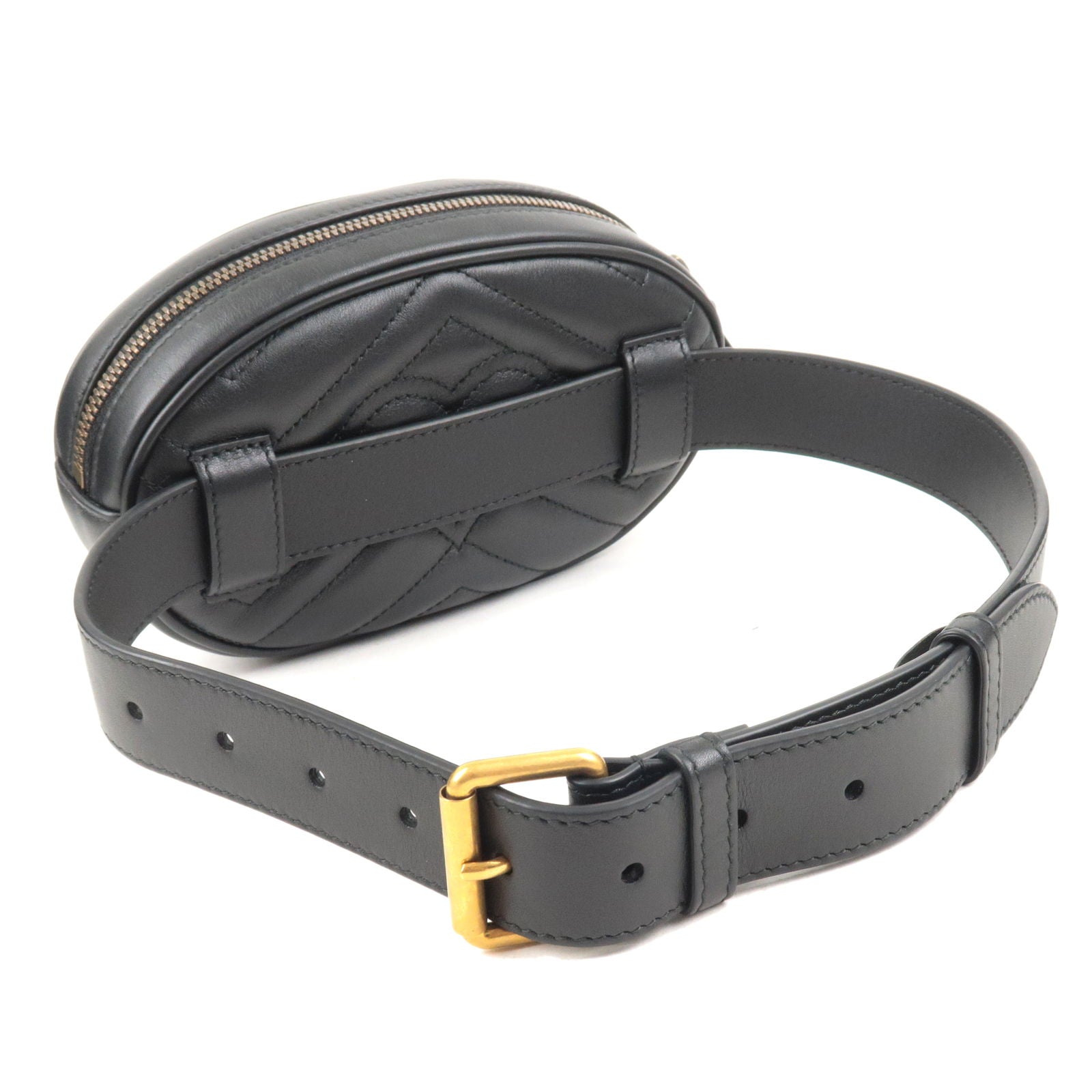 GG Marmont Leather Belt in Black - Gucci