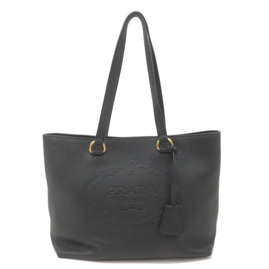 PRADA-Logo-Leather-Tote-Bag-Black-1BG100